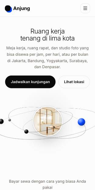 Tampilan template Gading di ponsel