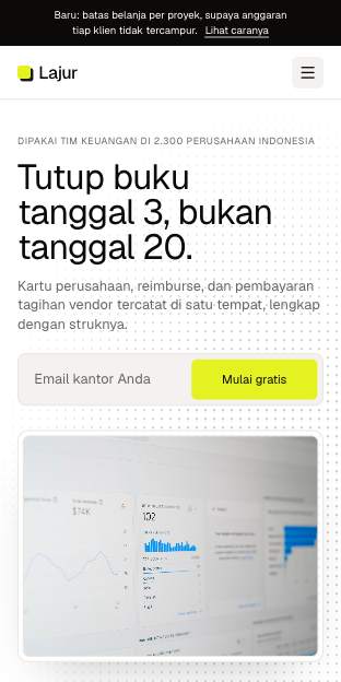 Tampilan template Buku rapi di ponsel