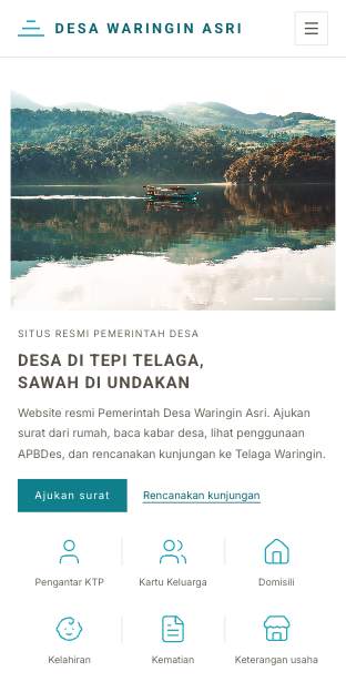 Tampilan template Pematang di ponsel