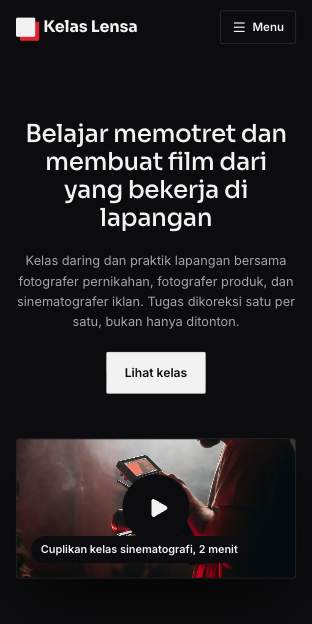 Tampilan template Kelas oleh ahli di ponsel