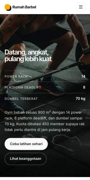 Tampilan template Ruang besi di ponsel