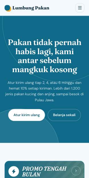 Tampilan template Belanja rutin di ponsel