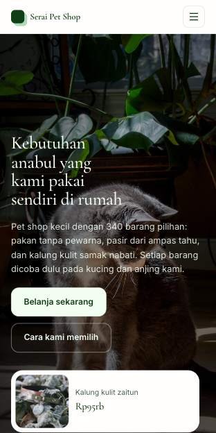 Tampilan template Toko herba di ponsel