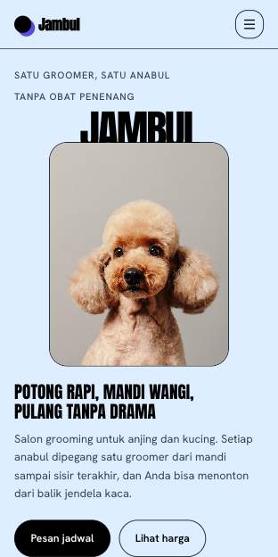 Tampilan template Salon stiker di ponsel