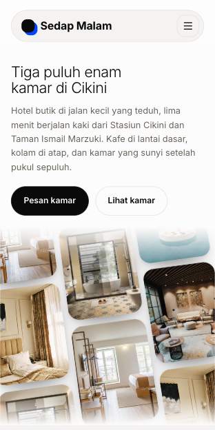 Tampilan template Butik kota di ponsel