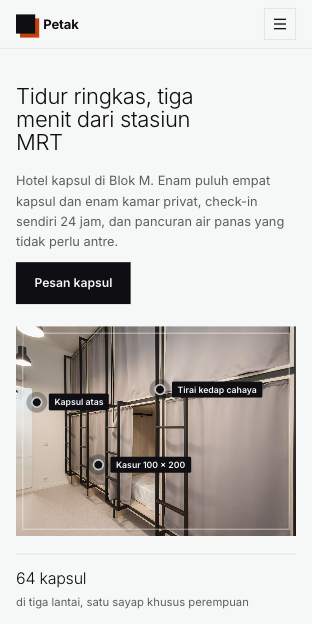 Tampilan template Kapsul ringkas di ponsel