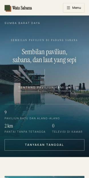 Tampilan template Suaka sunyi di ponsel