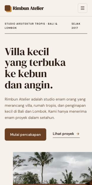 Tampilan template Majalah di ponsel