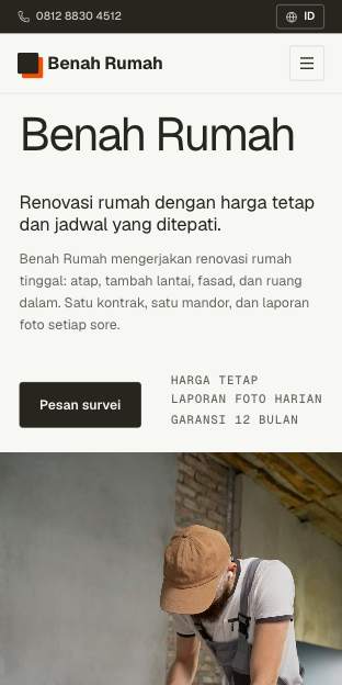 Tampilan template Perkamen di ponsel