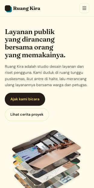 Tampilan template Studio inovasi di ponsel