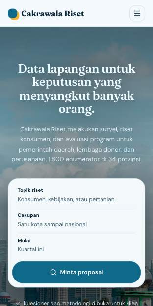 Tampilan template Wawasan global di ponsel