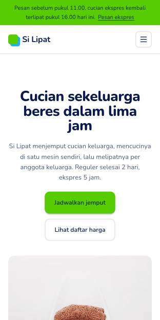 Tampilan template Kapur ceria di ponsel