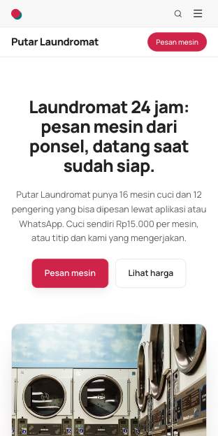 Tampilan template Sekali ketuk di ponsel
