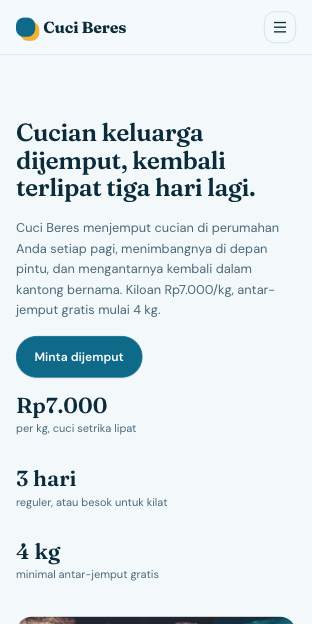 Tampilan template Ramah & jelas di ponsel
