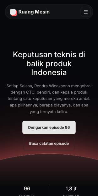 Tampilan template Ruang kendali di ponsel