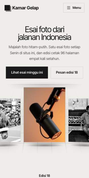 Tampilan template Panggung foto di ponsel