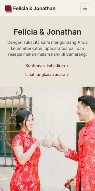 Tampilan template Amplop kertas di ponsel