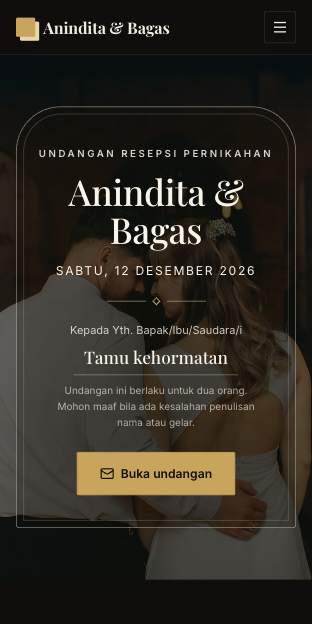 Tampilan template Klasik emas di ponsel
