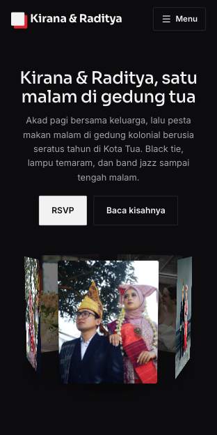 Tampilan template Cincin kenangan di ponsel