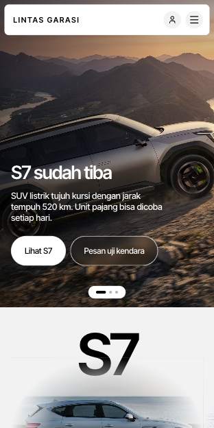 Tampilan template Ruang pamer jelajah di ponsel