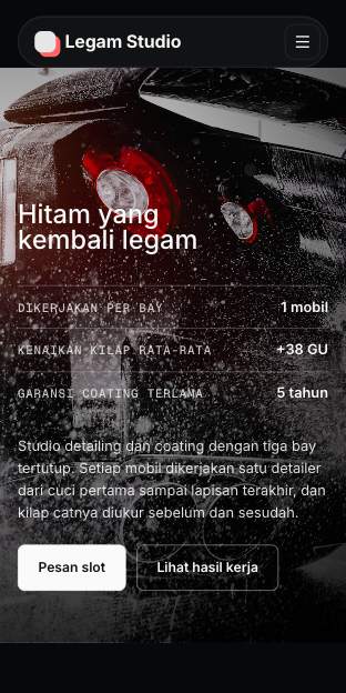 Tampilan template Hitam pekat di ponsel