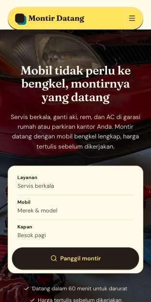 Tampilan template Ceria & cepat di ponsel