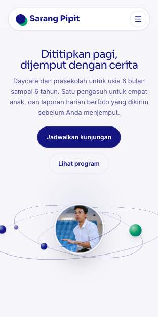 Tampilan template Porselen di ponsel