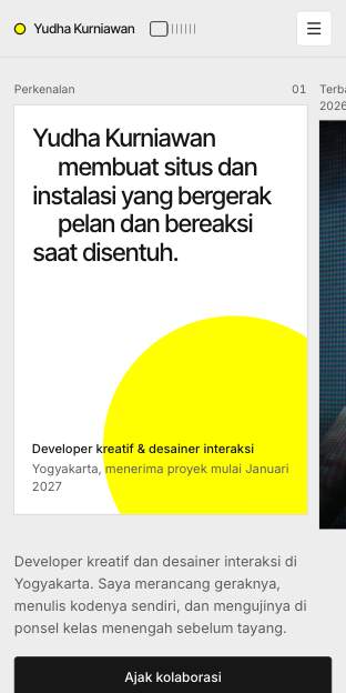 Tampilan template Kanvas eksperimen di ponsel
