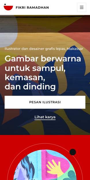 Tampilan template Panel warna di ponsel