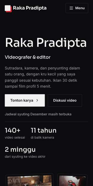 Tampilan template Rumah produksi di ponsel