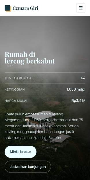 Tampilan template Lereng sinematik di ponsel