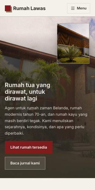 Tampilan template Arsip rumah di ponsel