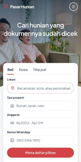Tampilan template Pin koral di ponsel
