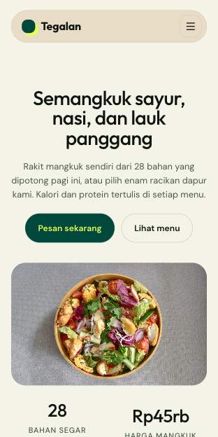 Tampilan template Mangkuk ladang di ponsel