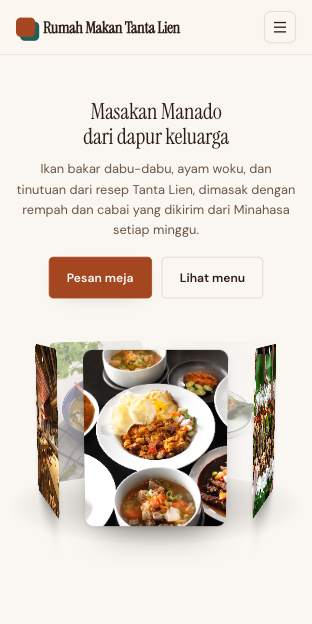 Tampilan template Rasa nusantara di ponsel
