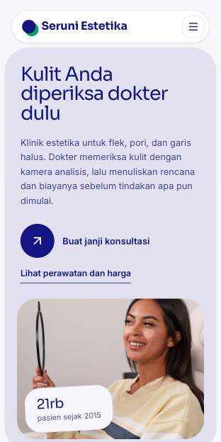 Tampilan template Porselen di ponsel