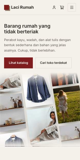 Tampilan template Serba polos di ponsel