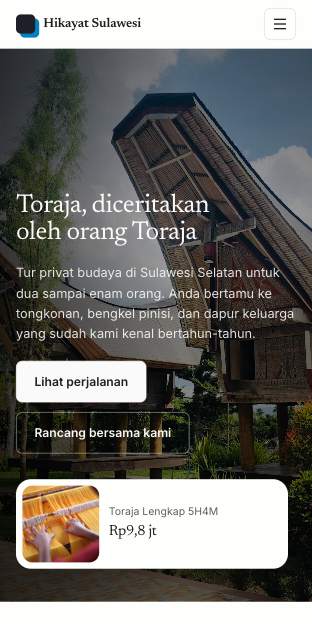 Tampilan template Jurnal budaya di ponsel