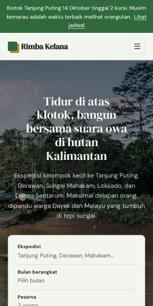 Tampilan template Petualangan di ponsel