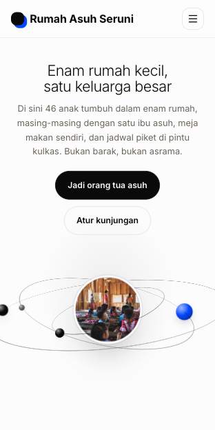 Tampilan template Gading di ponsel