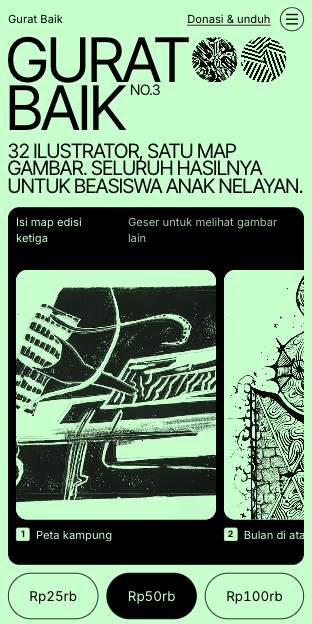 Tampilan template Dua warna di ponsel