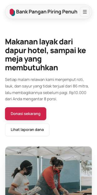 Tampilan template Kampanye transparan di ponsel